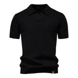 James Oxford Textured Knit Polo Shirt for Men