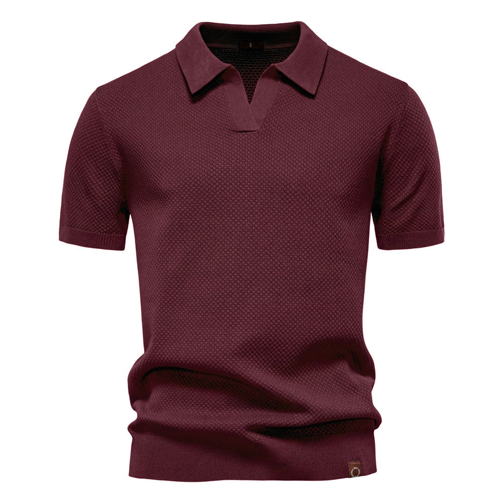 James Oxford Textured Knit Polo Shirt for Men