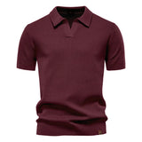 James Oxford Textured Knit Polo Shirt for Men
