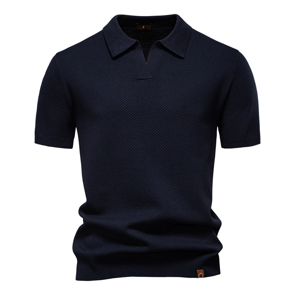 James Oxford Textured Knit Polo Shirt for Men