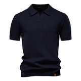 James Oxford Textured Knit Polo Shirt for Men