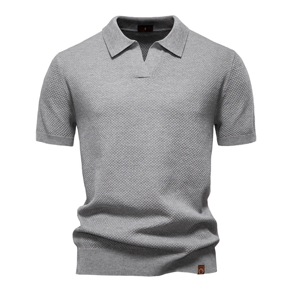 James Oxford Textured Knit Polo Shirt for Men