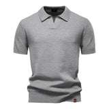 James Oxford Textured Knit Polo Shirt for Men