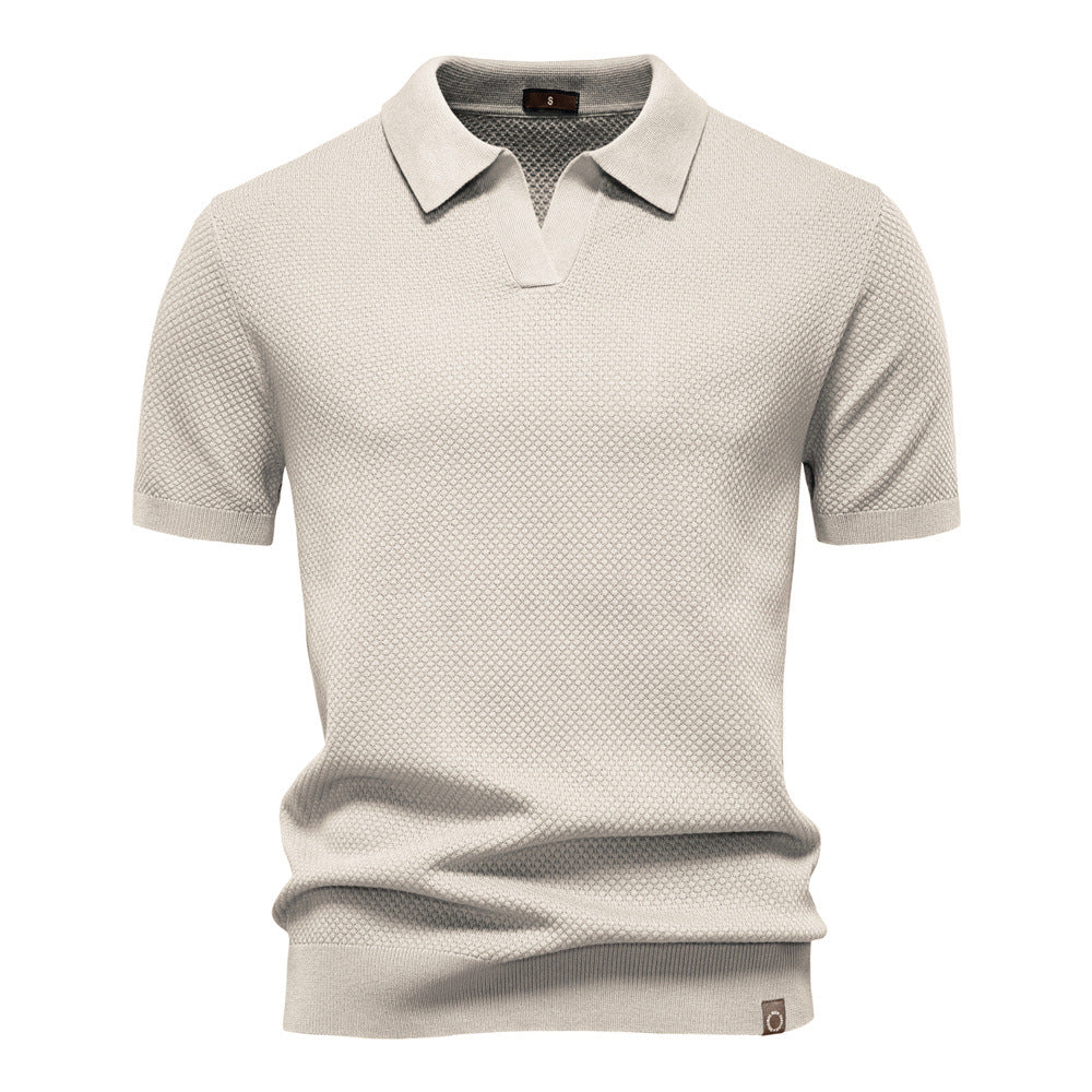 James Oxford Textured Knit Polo Shirt for Men