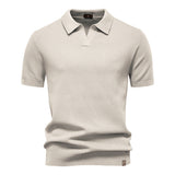 James Oxford Textured Knit Polo Shirt for Men