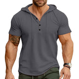 James Oxford Short Sleeve Hooded Shirt for Men