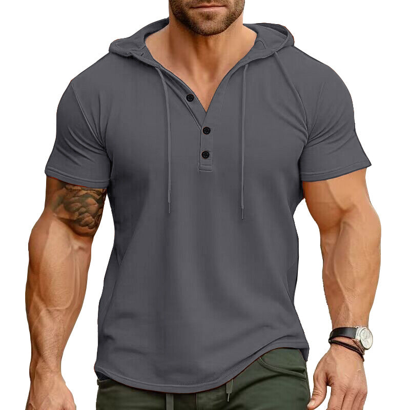 James Oxford Short Sleeve Hooded Shirt for Men