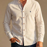 James Oxford Elegant Mandarin Collar Shirt for Men