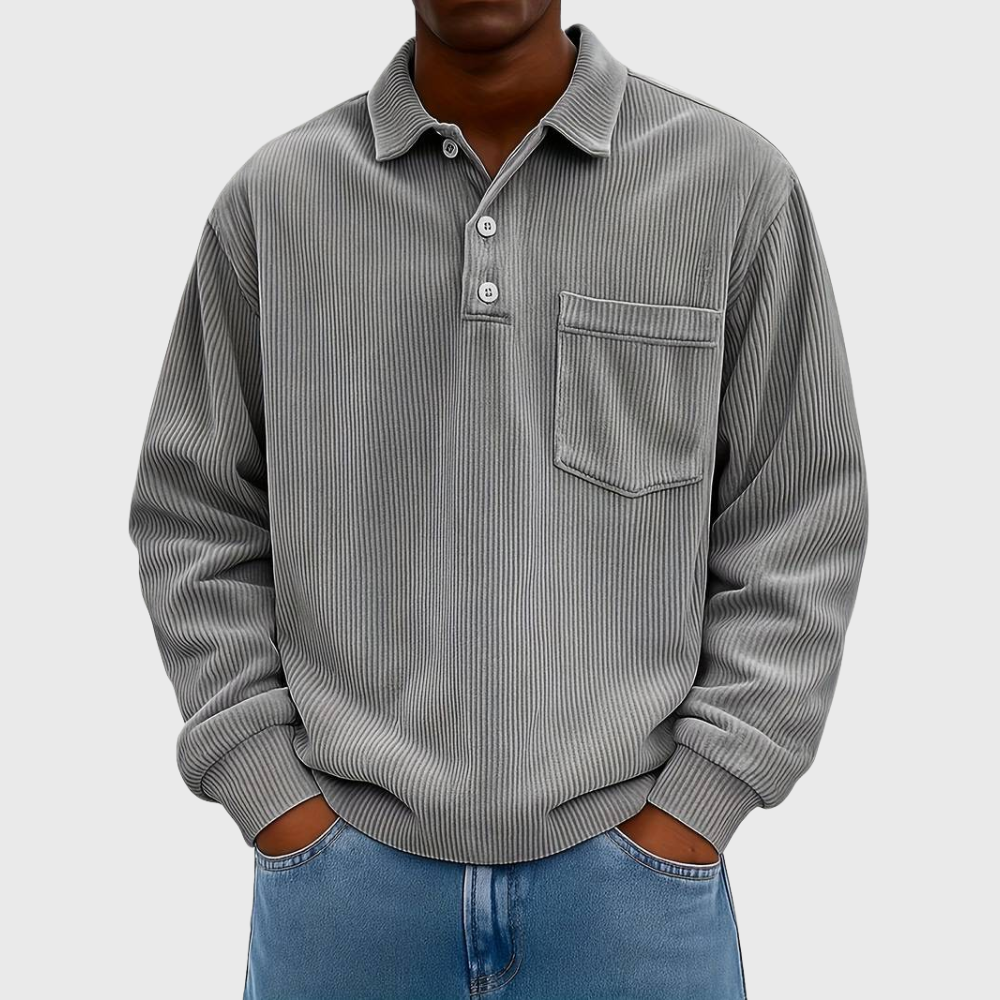 James Oxford Long Sleeve Drawstring Shirt for Men