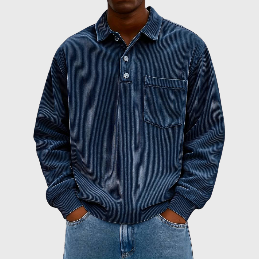 James Oxford Long Sleeve Drawstring Shirt for Men