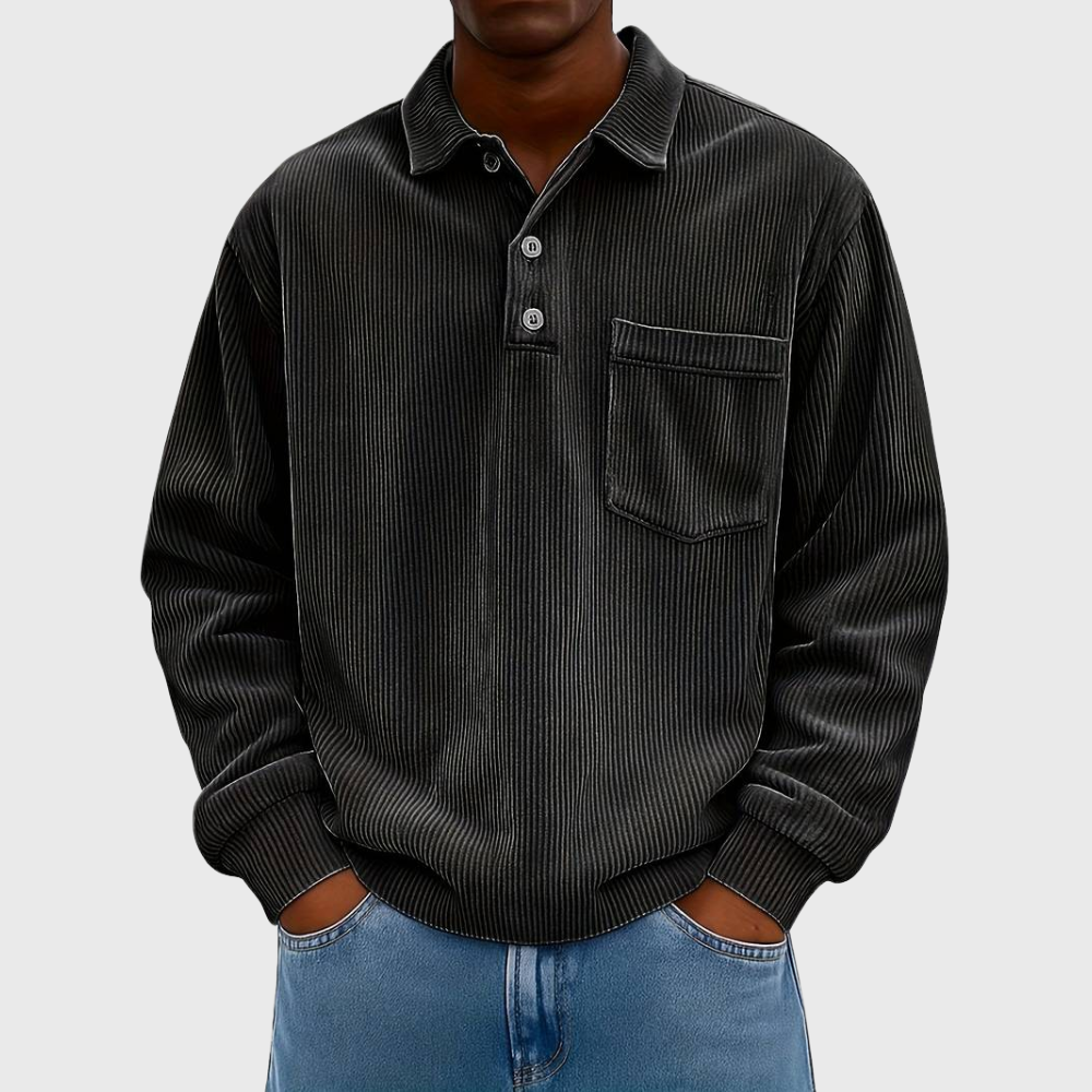 James Oxford Long Sleeve Drawstring Shirt for Men