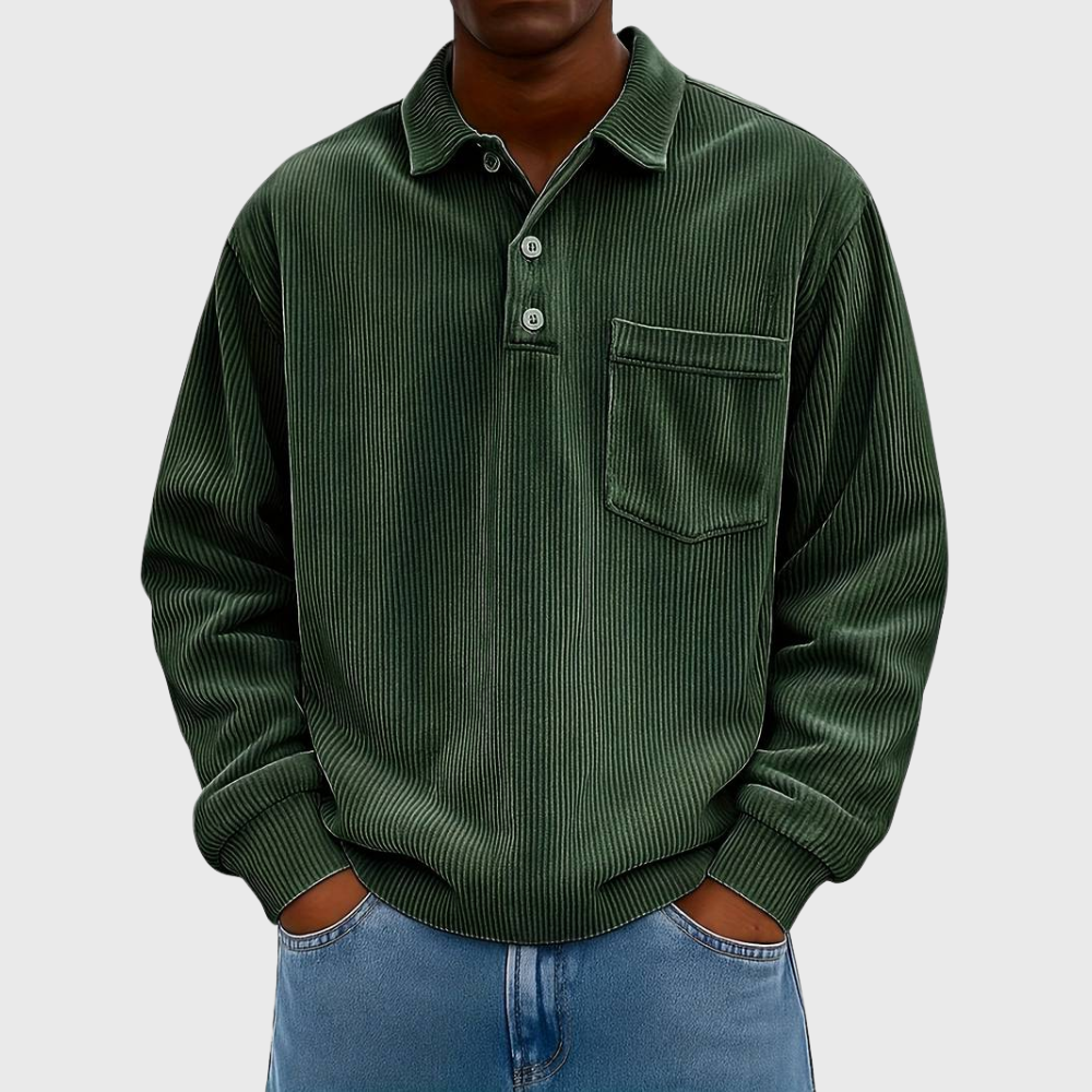 James Oxford Long Sleeve Drawstring Shirt for Men