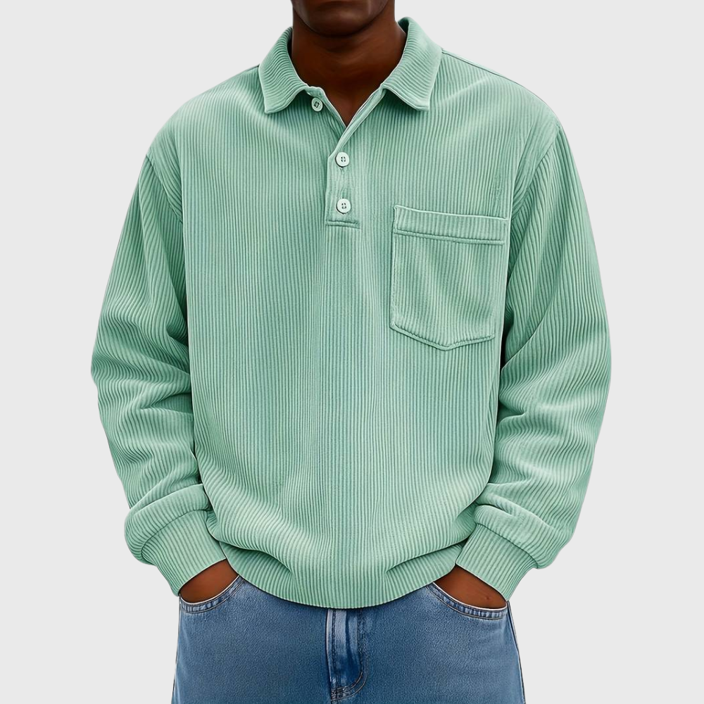 James Oxford Long Sleeve Drawstring Shirt for Men