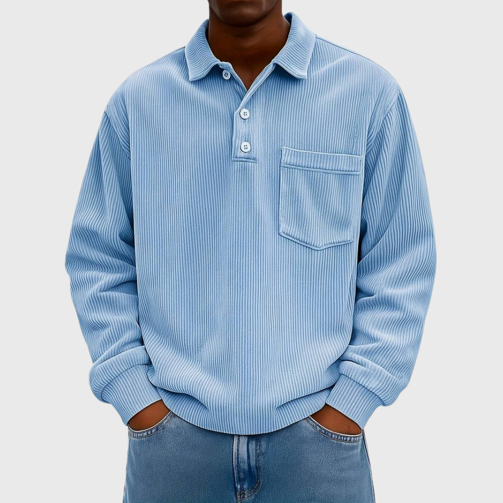 James Oxford Long Sleeve Drawstring Shirt for Men