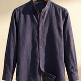 James Oxford Elegant Mandarin Collar Shirt for Men
