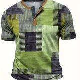 James Oxford Elegant Printed Patchwork T-Shirt for Men