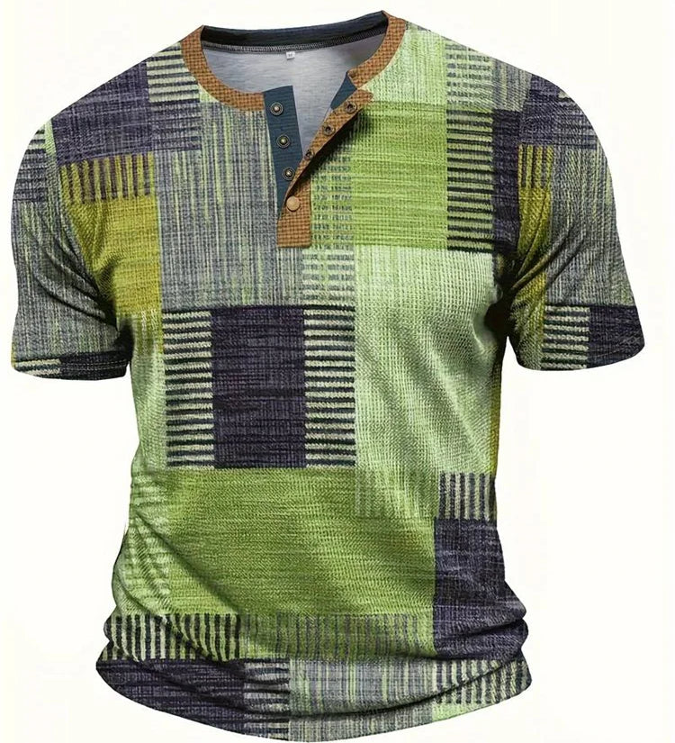 James Oxford Elegant Printed Patchwork T-Shirt for Men