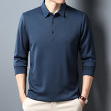James Oxford Knit Long Sleeve Polo Shirt for Men