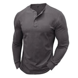 James Oxford Fitted Long Sleeve Henley T-Shirt for Men