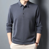 James Oxford Knit Long Sleeve Polo Shirt for Men