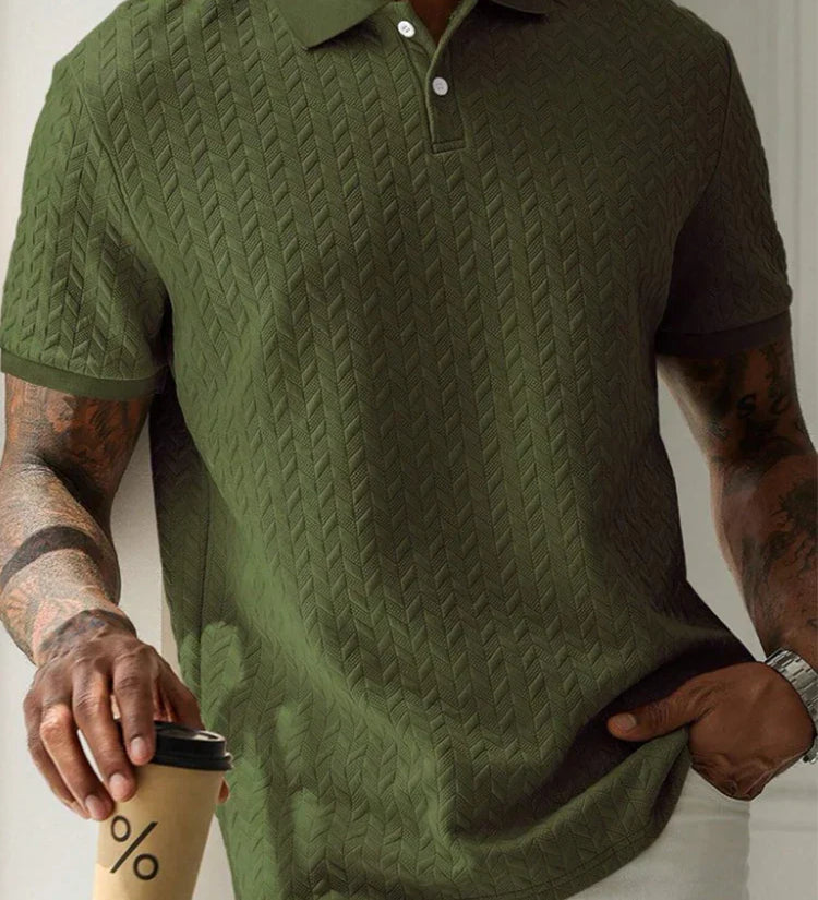 James Oxford Textured Polo Shirt for Men
