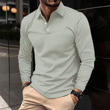James Oxford Classic Long Sleeve Polo Shirt for Men