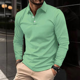 James Oxford Classic Long Sleeve Polo Shirt for Men