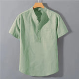 James Oxford Mao Collar Shirt for Men