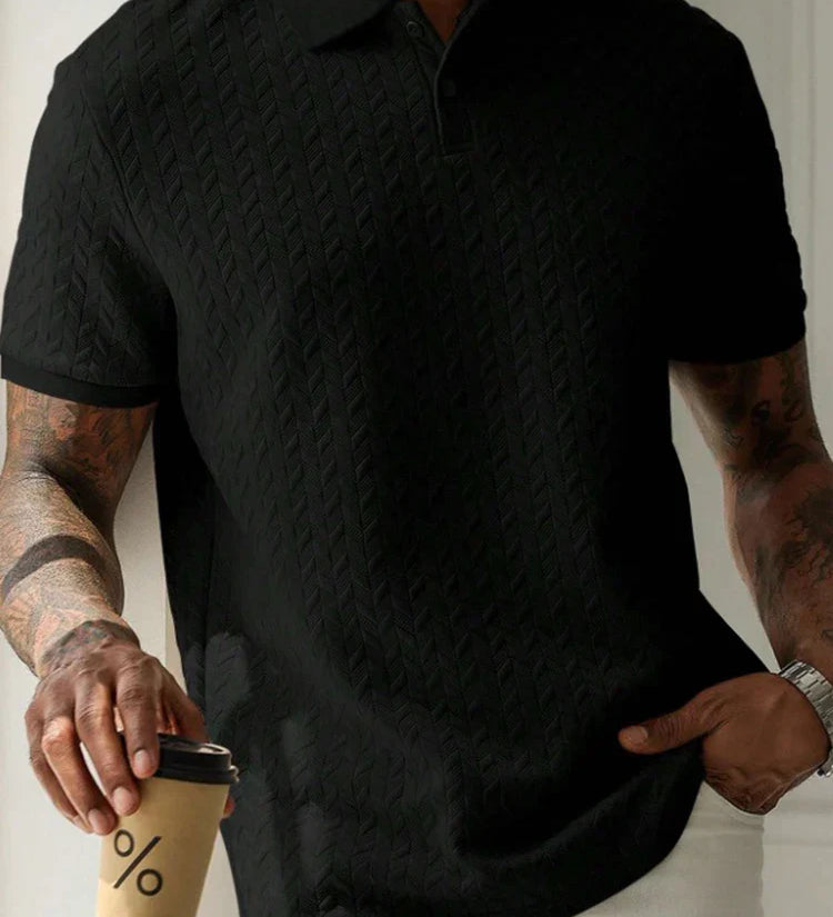 James Oxford Textured Polo Shirt for Men