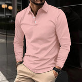 James Oxford Classic Long Sleeve Polo Shirt for Men