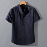 James Oxford Mao Collar Shirt for Men