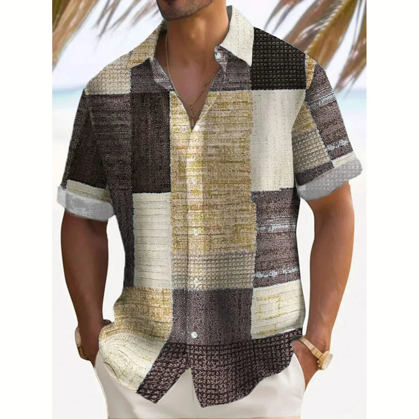 James Oxford Summer Patchwork Shirt for Men