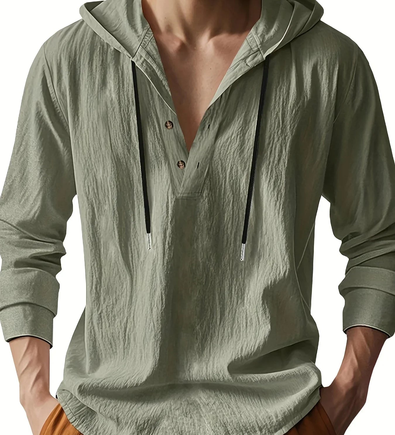James Oxford Luxury Linen Hooded Shirt