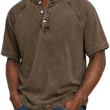 Lucas - Vintage Button T-Shirt for Men