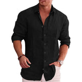James Oxford Modern Fit Linen Button Shirt for Men