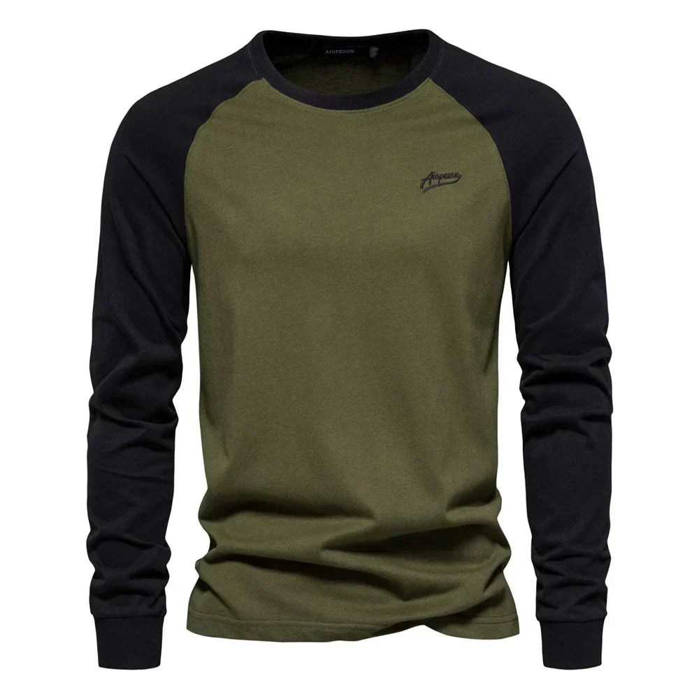 James Oxford Classic Raglan Long Sleeve T-Shirt for Men