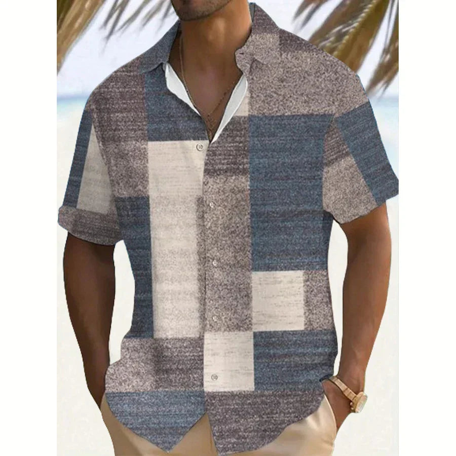 James Oxford Summer Patchwork Shirt for Men