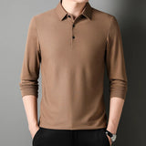 James Oxford Knit Long Sleeve Polo Shirt for Men