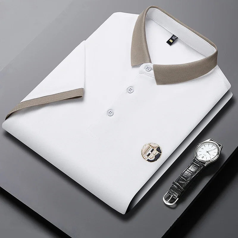 James Oxford Classic Contrast Collar Polo Shirt for Men