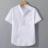 James Oxford Mao Collar Shirt for Men