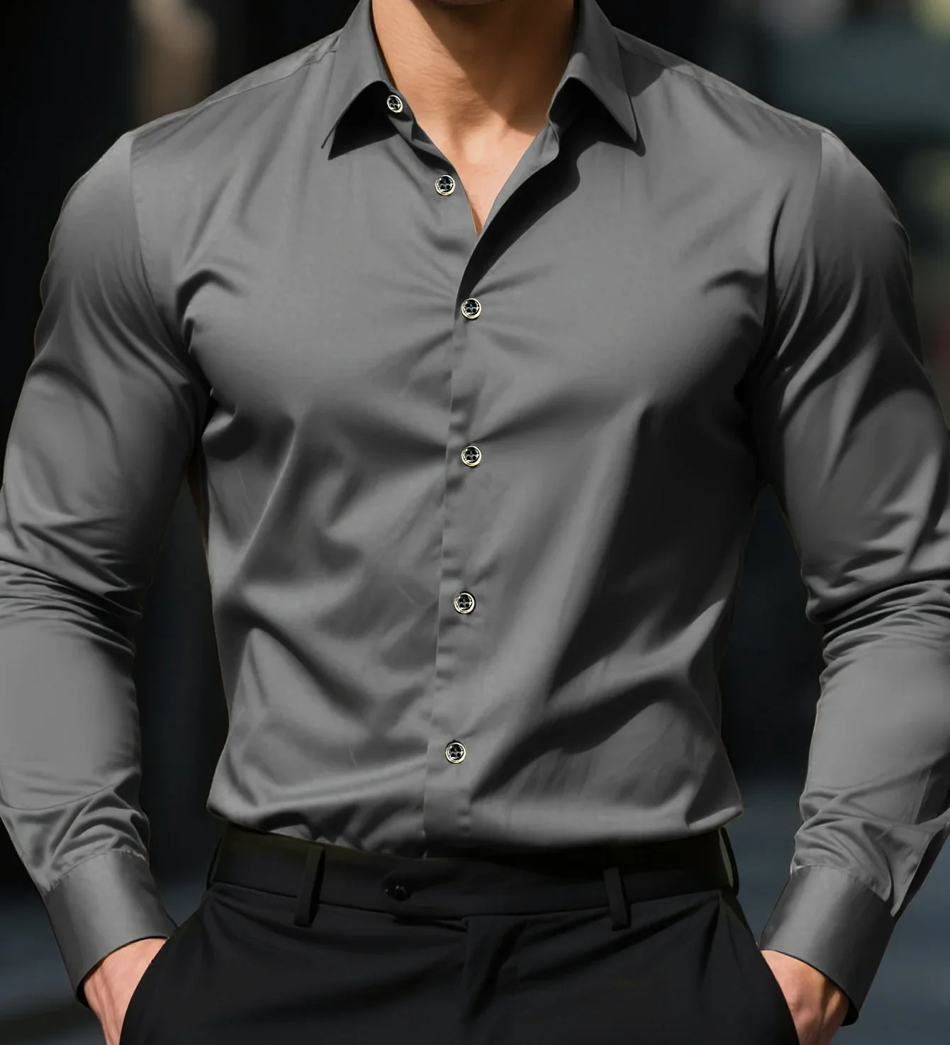 James Oxford Business Long Sleeve Shirt for Men