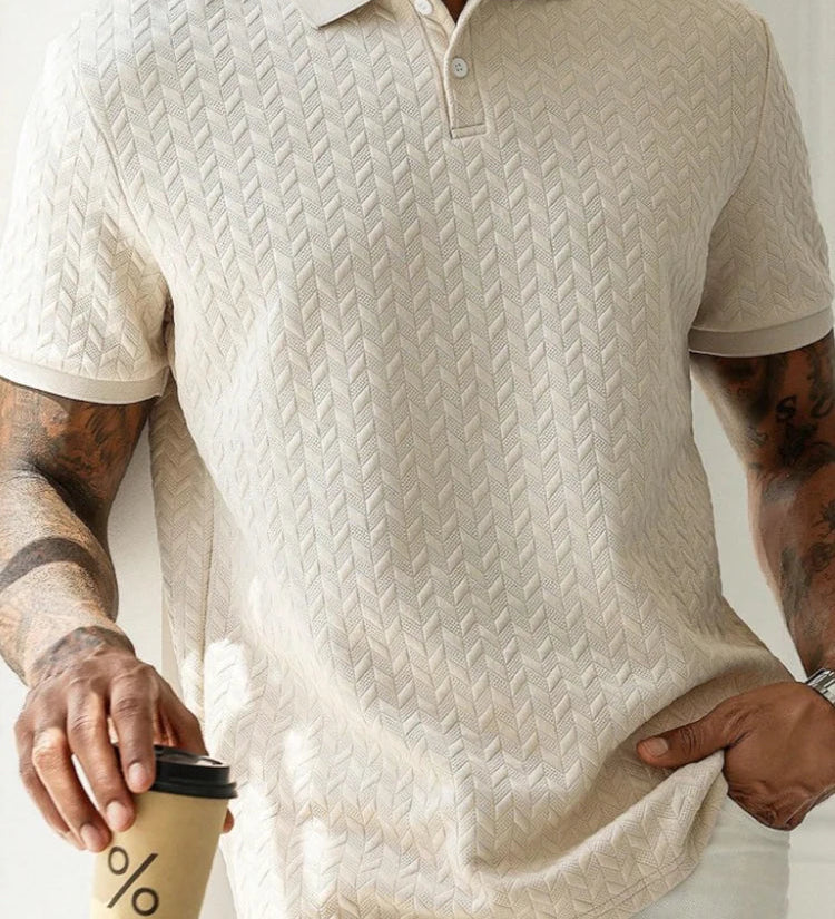 James Oxford Textured Polo Shirt for Men