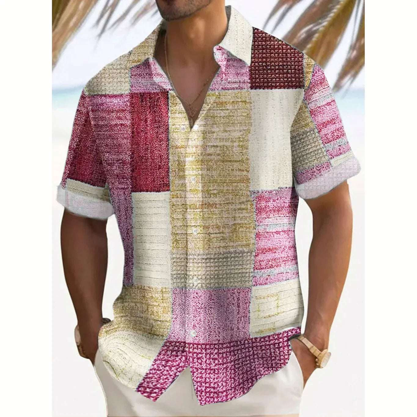 James Oxford Summer Patchwork Shirt for Men