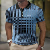 James Oxford Modern Geometric Print Polo Shirt for Men