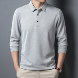 James Oxford Knit Long Sleeve Polo Shirt for Men