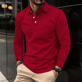 James Oxford Classic Long Sleeve Polo Shirt for Men