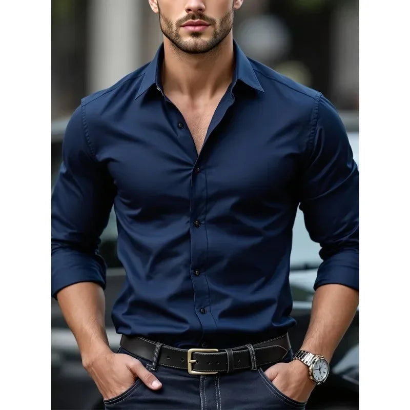 James Oxford Business Long Sleeve Shirt for Men
