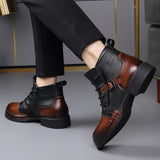 James Oxford Buckle Ankle Boots for Men