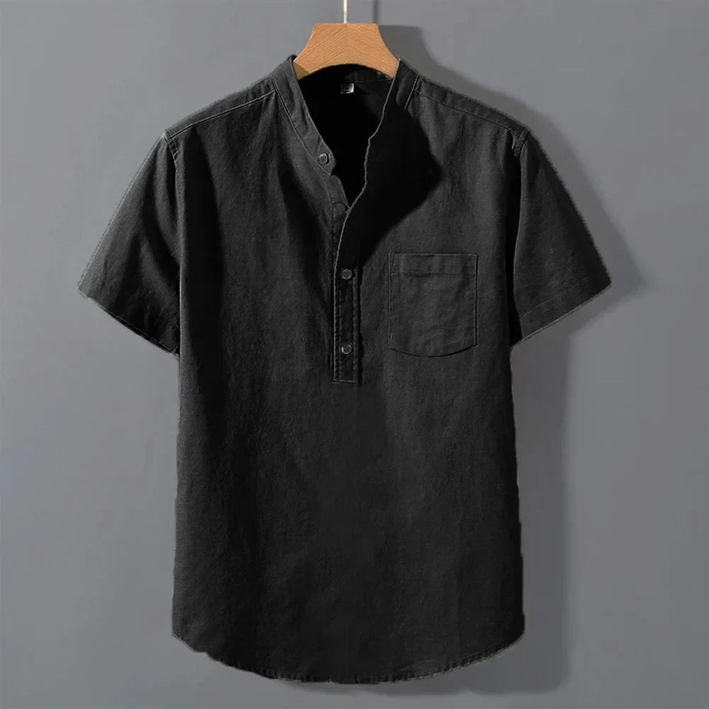 James Oxford Mao Collar Shirt for Men