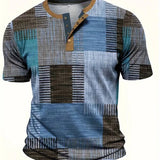 James Oxford Elegant Printed Patchwork T-Shirt for Men